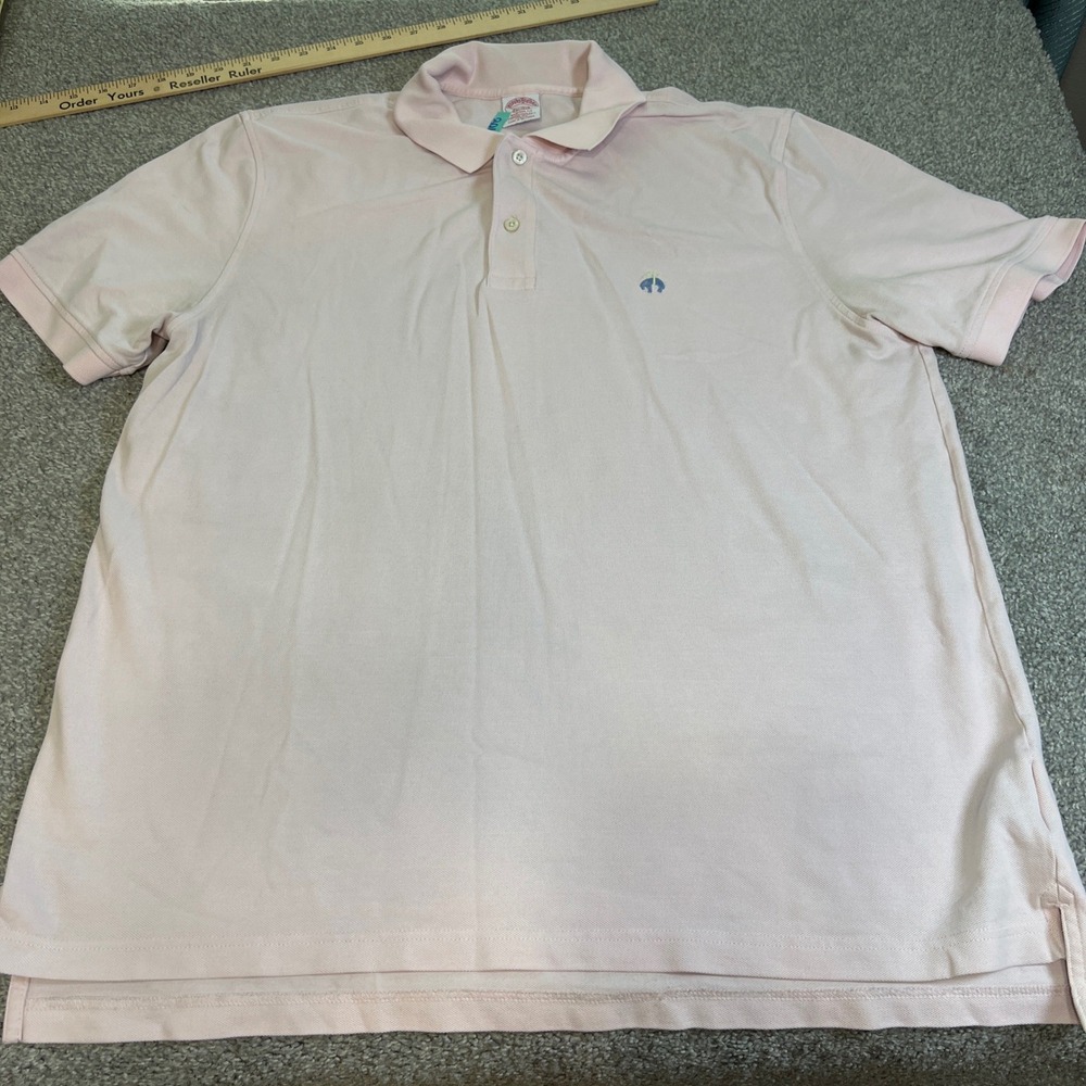 Brooks Brothers Polo Shirt Mens XL Pink Original Fit Supima Cotton Stretch Logo
